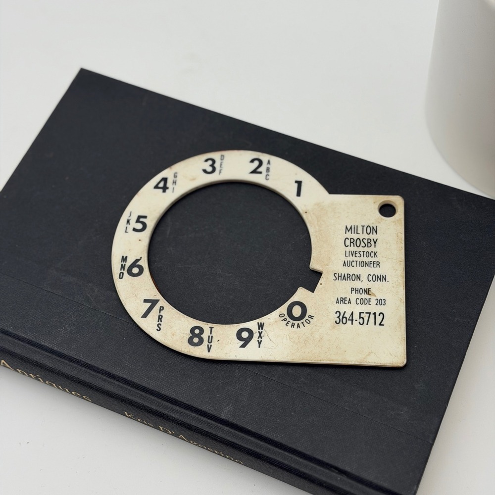 Vintage Milton Crosby Livestock Auctioneer Rotary Phone Dial Plate Sharon CT